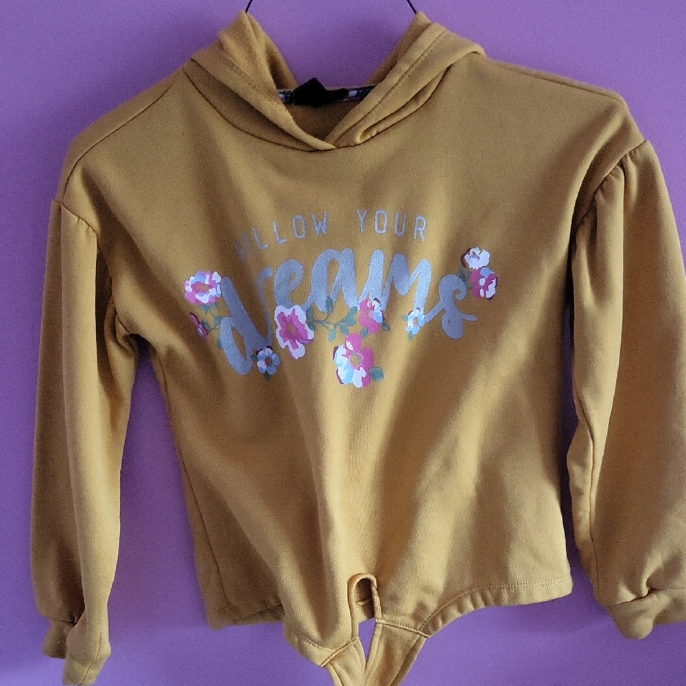 Kids Mustard Yellow Hoodie - Follow Your Dreams